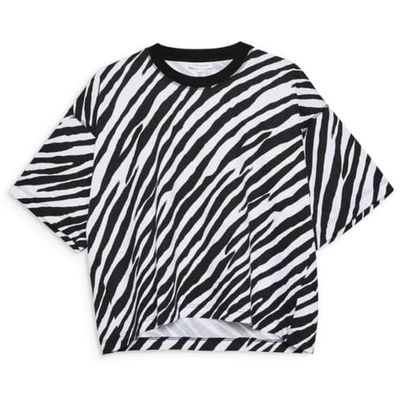 Topshop Zebra Print Boxy Tee NWT - Picture 3 of 3
